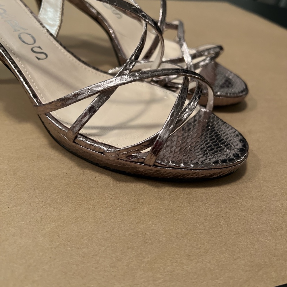Caparros Women's Strappy Metallic Heels - Picture 7 of 8